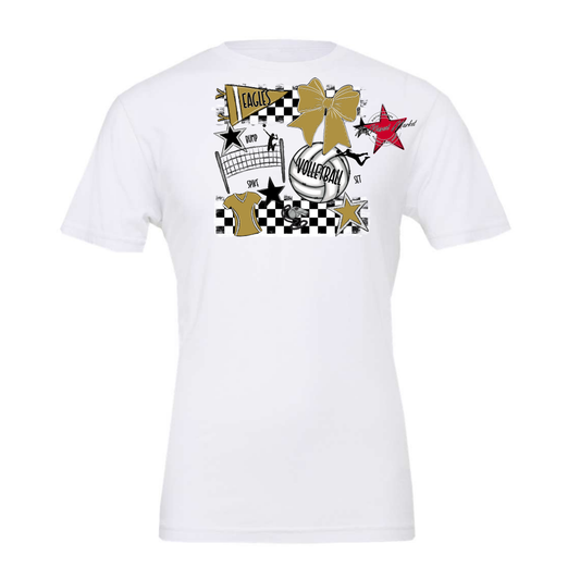 Eagles Volleyball Checkers Design-Gold