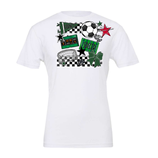 Hornets Checkers Soccer Spirit Design-Green