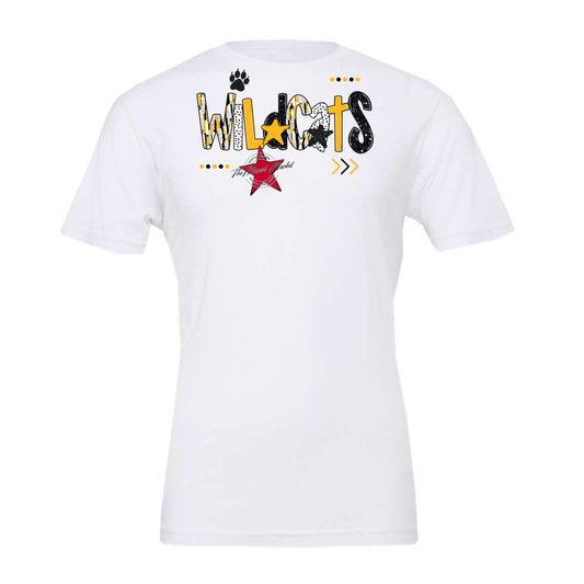Wildcats Brushstroke Alpha w Arrows-Yellow
