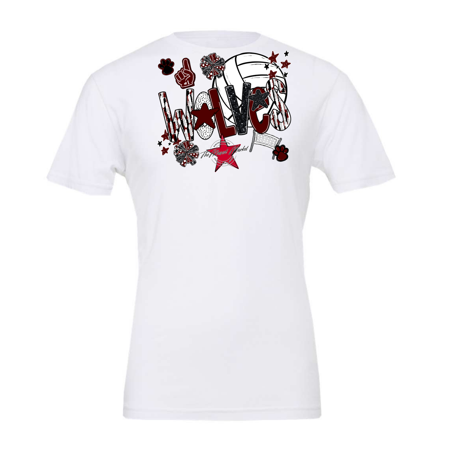 Wolves Volleyball Scrape-Maroon