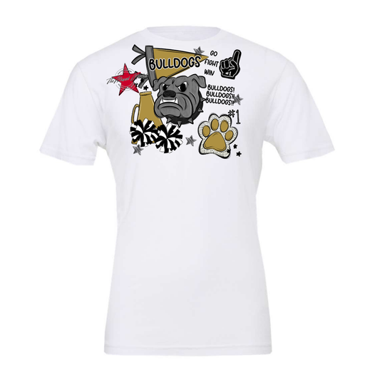 Bulldogs Mixed Mascot Spirit Design-Gold
