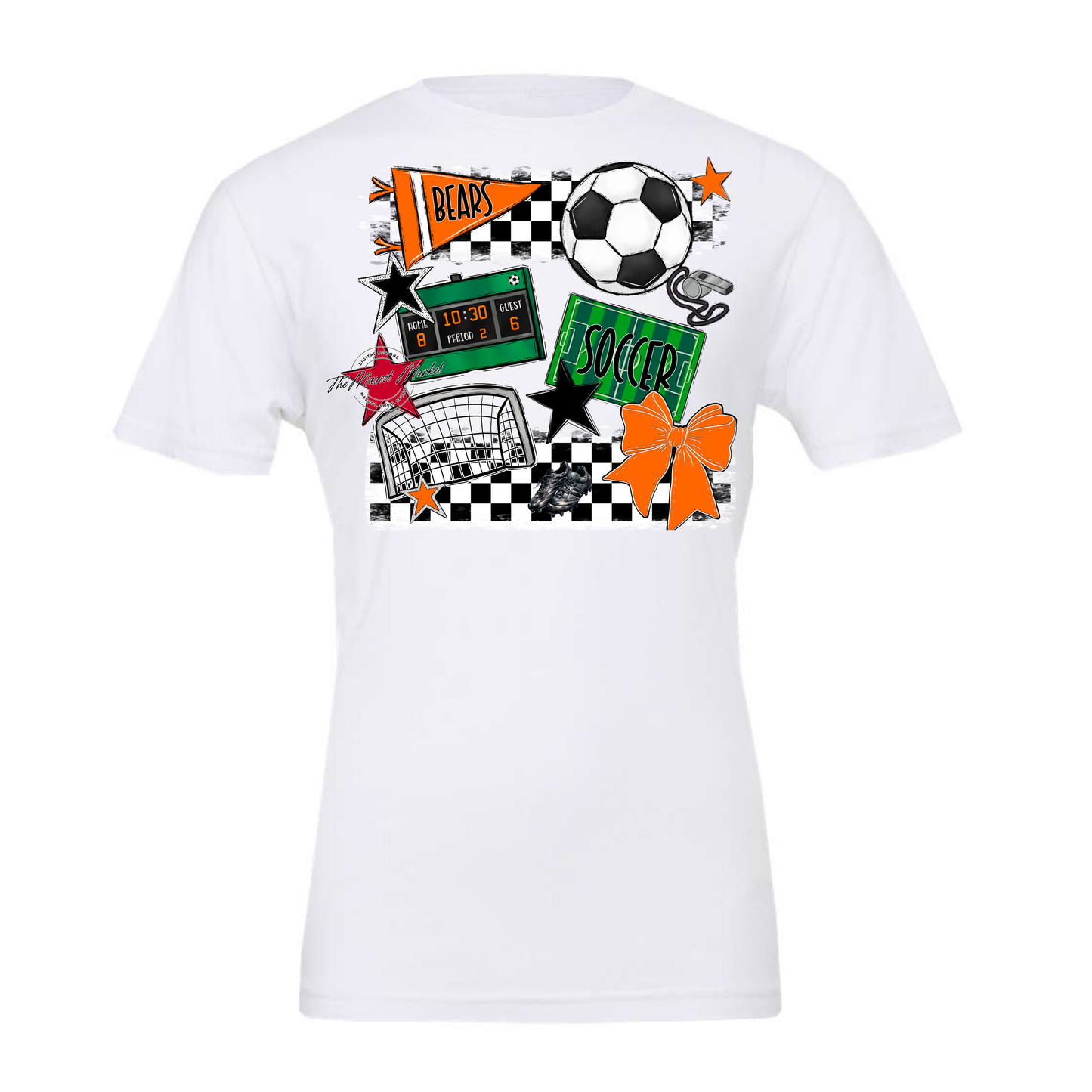 Bears Soccer Checkers Design-Orange
