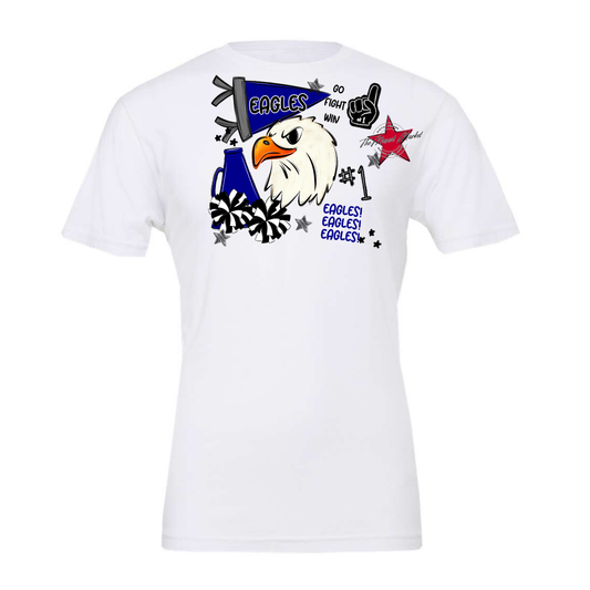 Eagles Mascot Spirit Design Megaphone-Blue