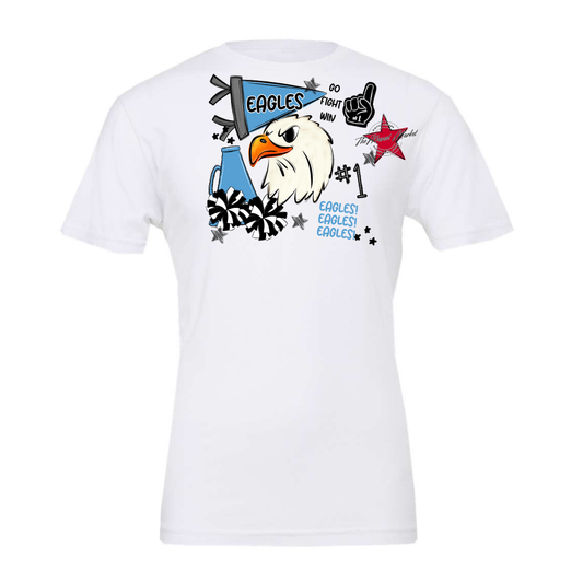 Eagles Mascot Spirit Design Megaphone-Carolina Blue
