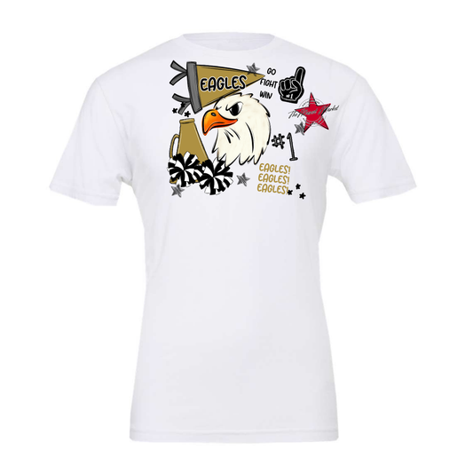 Eagles Mascot Spirit Design Megaphone-Gold