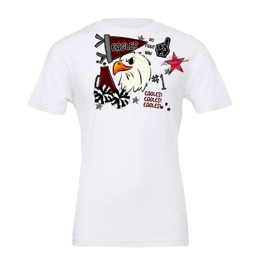 Eagles Mascot Spirit Design Megaphone-Maroon