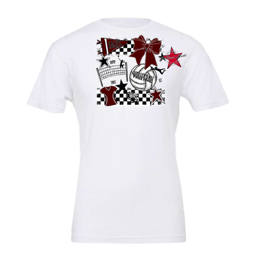 Eagles Volleyball Checkers Design-Maroon