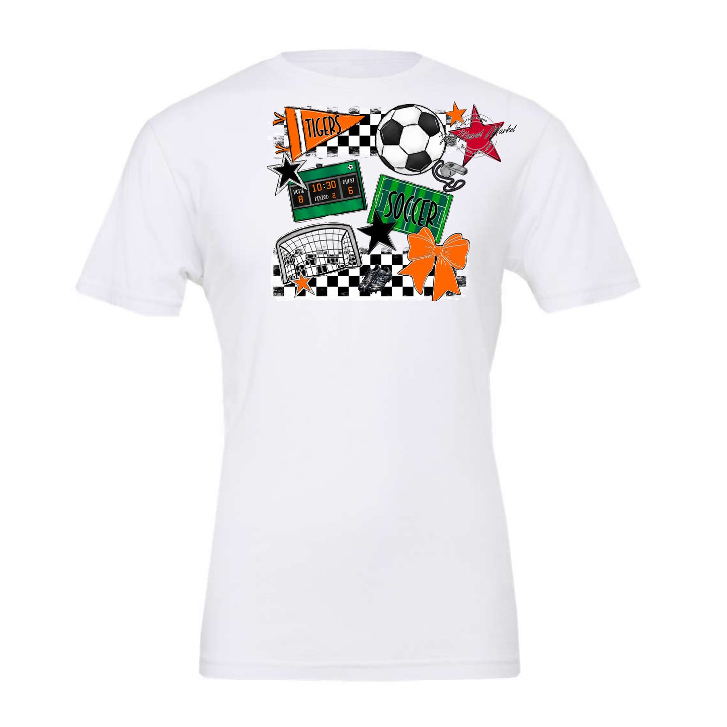Tigers Checkers Soccer Spirit Design-Orange