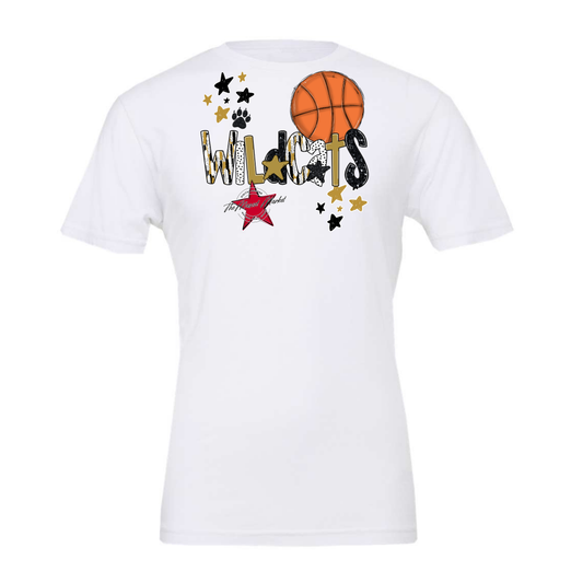 Wildcats Basketball Scrape-Gold