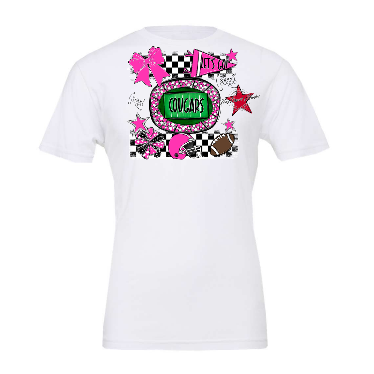 Cougars Checkers Spirit Design-Pink