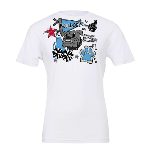 Bulldogs Mixed Mascot Spirit Design-Carolina Blue