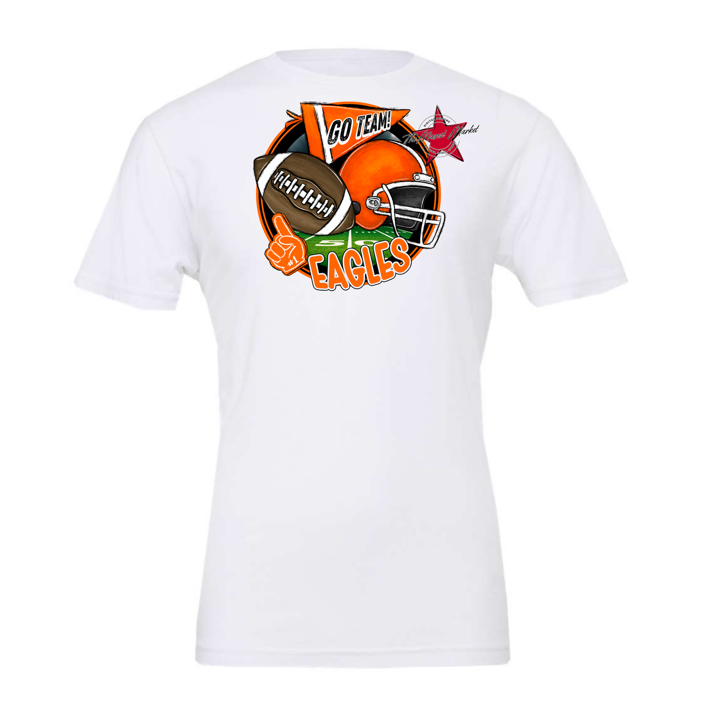 Eagles Circle Football Design-Orange