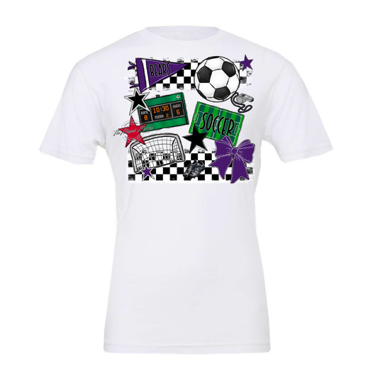 Bears Soccer Checkers Design-Purple