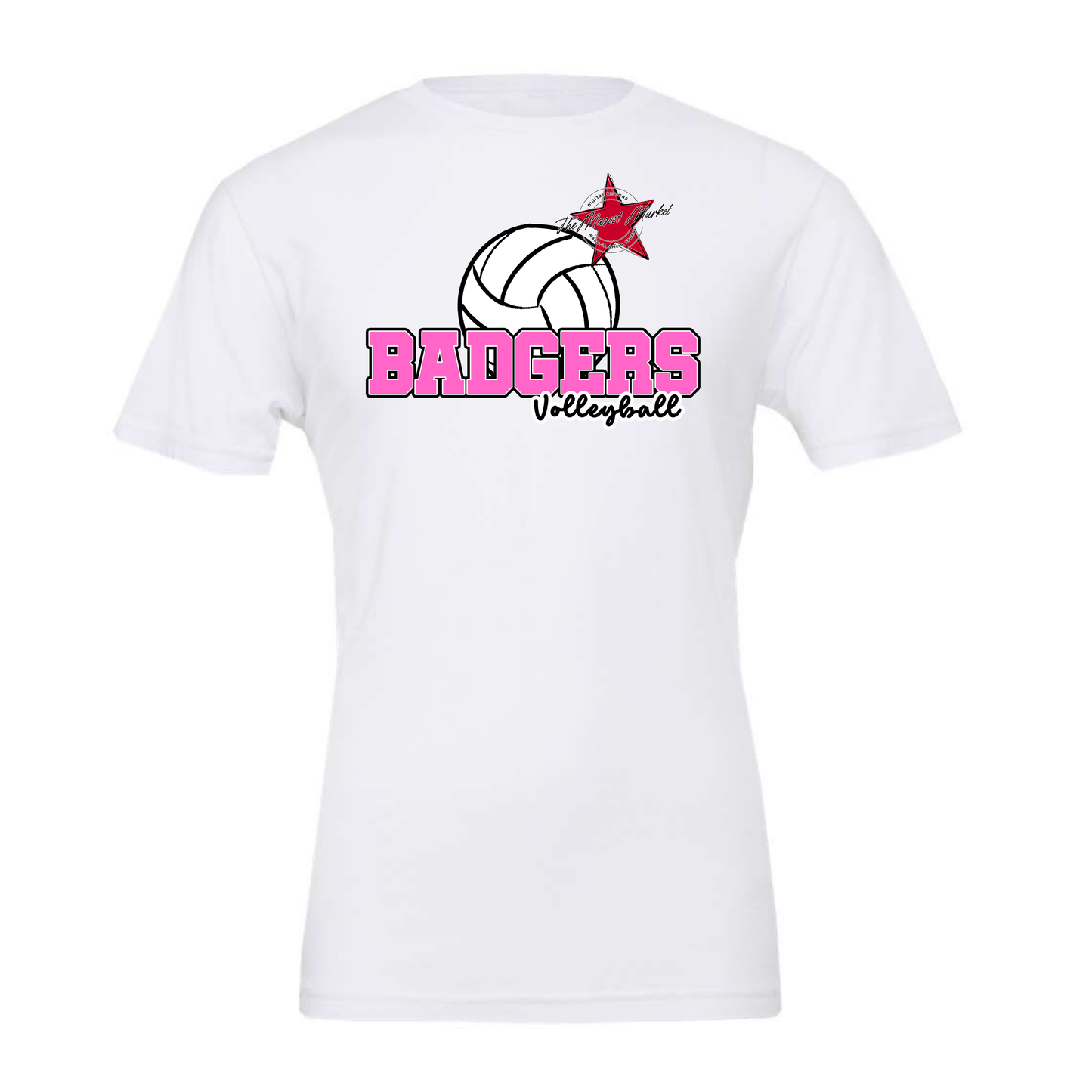 Badgers Volleyball Design-Baby Pink