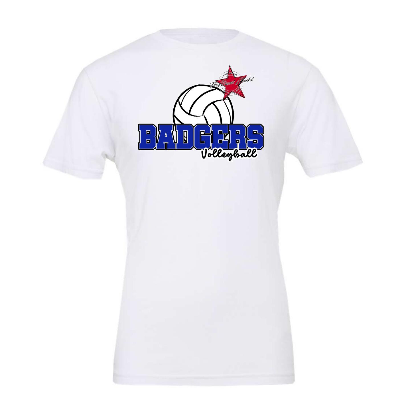 Badgers Volleyball Design-Royal Blue